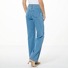 G by Giuliana Stretch Denim Twill Mid-Rise Wide-Leg Jean