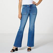 G by Giuliana Stretch EcoChic Denim High-Rise Flared-Leg Jean