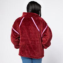 G by Giuliana Teddy Sport Zip-Front Contrast-Trim Jacket