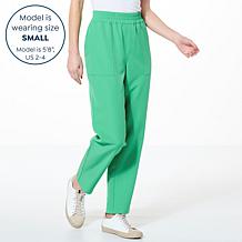 G by Giuliana Twill Straight-Leg Pull-On Pant