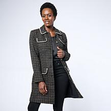 WynneCollection Unstructured Melton Coat | HSN