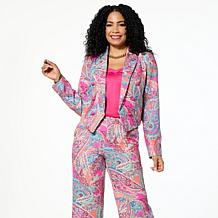 G by Giuliana Woven Cropped Blazer