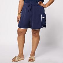 G by Giuliana Woven Shorts w/Contrast Band
