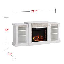 Gallatin Simulated Stone Electric Fireplace with Bookcases