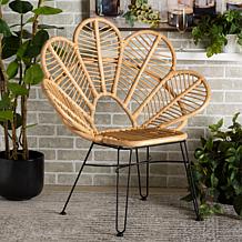 Garan Accent Chair with Metal Base and Rattan Seat