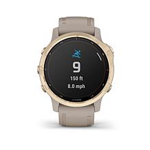 Garmin fenix 6S Pro Solar Multisport GPS Watch - Light Gold/Light Sand