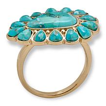 GemHues Bronze Composite Turquoise Boho Western Ring