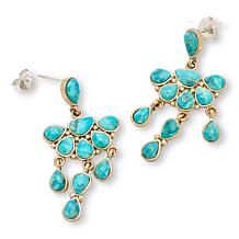 GemHues Bronze Composite Turquoise Western-Style Chandelier Earrings