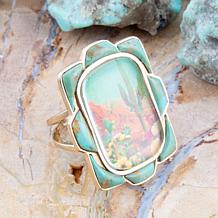 GemHues Bronze Gemstone Desert Cactus Landscape Ring