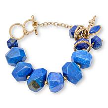 GemHues Lapis Nugget Bronze Chunky Statement Bracelet 