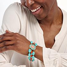 GemHues Multi Stone Southwestern-Inspired Statement Bracelett