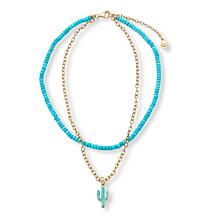 GEMHUES Southwestern-Inspired Layered Turquoise Necklace