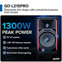 Gemini GD-L215PRO 15"LED Professional PA Speaker with Bluetooth