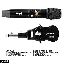 Gemini GMU-M200 UHF Dual Wireless Handheld Microphone System