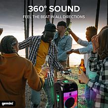 Gemini GPLT-360 360° Portable Bluetooth™ Speaker w/ LED Party Lighting