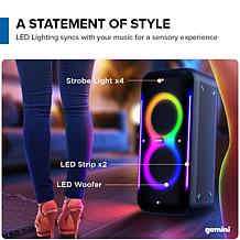 Gemini GRV-2650L Dual 6.5" Professional Speaker with LED Party