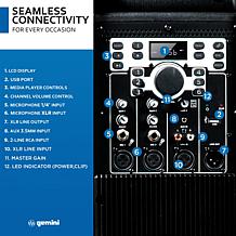 Gemini Sound GSP-5500 Elite 15" Active DJ PA Speaker with Bluetooth