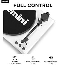 Gemini TT-900 Turntable System with Pair of Speakers - Black/White