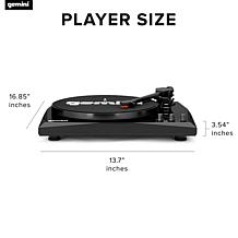 Gemini TT-900 Turntable System with Pair of Speakers - Black/Black