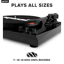 Gemini TT-900 Turntable System with Pair of Speakers - Black/Black
