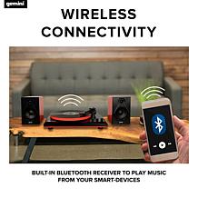 Gemini TT-900 Turntable System with Pair of Speakers - Black/Red