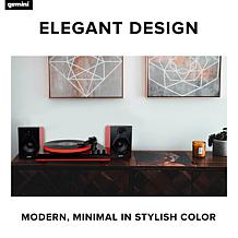 Gemini TT-900 Turntable System with Pair of Speakers - Black/Red