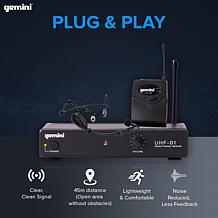 Gemini UHF-01HL UHF Single Headset Wireless Microphone System