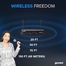 Gemini UHF-02M Dual Handheld Wireless Microphone System