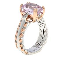 Gems by Michael Sterling Silver Pink Kunzite and White Zircon Ring