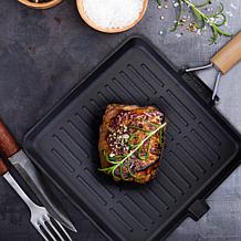 General Store Addlestone 14" Pre-Seasoned Cast Iron Grill Pan w Handle