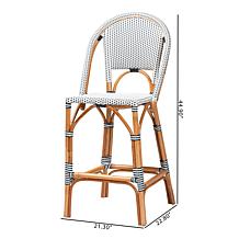 Genica Rattan Bar Stool with Woven Plastic Frame