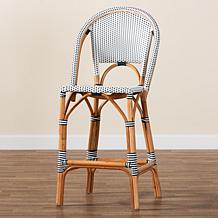Genica Rattan Bar Stool with Woven Plastic Frame