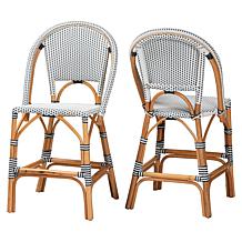 Genica Rattan Counter Stool with Woven Plastic Frame