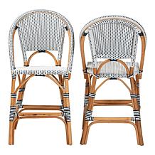 Genica Rattan Counter Stool with Woven Plastic Frame