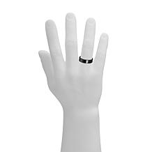 Geoffrey Beene Men's Black Stainless Steel Polished Ring