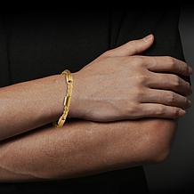 Geoffrey Beene Men's Stainless Steel 3-Cylinder Wheat Chain Bracelet
