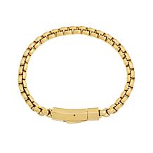 Geoffrey Beene Men's Stainless Steel Box Chain Bracelet
