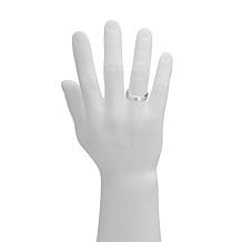 Geoffrey Beene Men's Stainless Steel CZ Beveled Polished Edge Ring