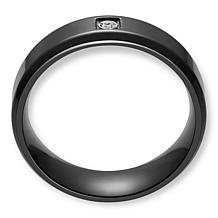 Geoffrey Beene Men's Stainless Steel CZ Solitaire Band Ring