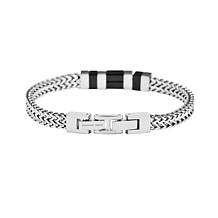 Geoffrey Beene Men's Stainless Steel Double Franco Chain ID Bracelet