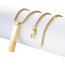 Geoffrey Beene Men's Stainless Steel Polished Vertical Bar Necklace