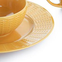 Gibson Home Cairo Sunset 12-Piece Ceramic Dinnerware Set in Orange