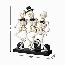 Glitzhome 10.50'' Halloween Polyresin Dancing Skeleton Table Decor