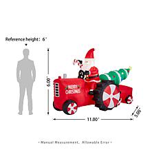 Glitzhome 11' Lighted Inflatable Santa on Tractor