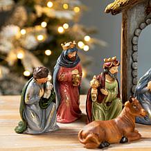 Glitzhome 11-pc MultiColored Resin Nativity Figurine Set