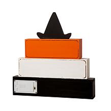 Glitzhome 11.5in. H Halloween Wooden Lighted Witch Word Block Decor