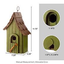 Glitzhome 11.75" Distressed Wood Cottage Decorative Outdoor Birdhouse