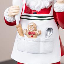 Glitzhome 11"H Christmas Resin Santa Chef Figurine
