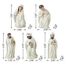 Glitzhome 11pcs Ivory Resin Nativity Figurine Set