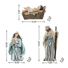Glitzhome 12-pc Oversized Deluxe Blue Resin Nativity Figurine Set